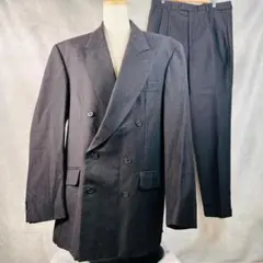 【バーバリー】ダブルスーツセットアップ　グレー　カジュアル　ビジネス　XL