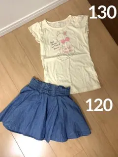 Tシャツとキュロットスカートセット