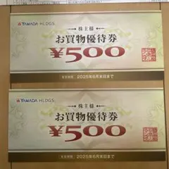 ヤマダ電機　お買物優待券 500円 2枚セット
