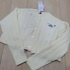 ケーブルリボン付きカーディガン150