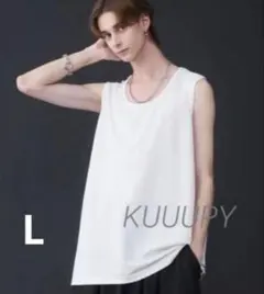 新品　KUUUPY 鹿の子レイヤードタンクトップ L