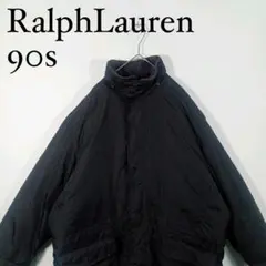 90s Ralph Lauren ブラックダウンジャケット L　ラルフローレン