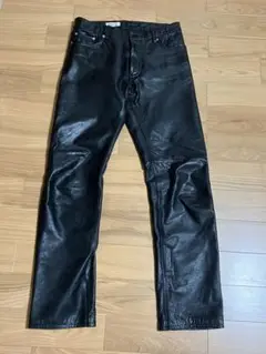 レザーパンツ 革パン ストレート 牛革
