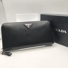 ◎プラダ　長財布　財布　サフィアーノ　トライアル　ジップアラウンド　ブラック