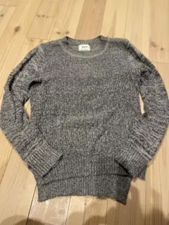 フリークス　グレー系リブ編みニットセーター