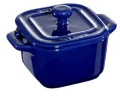 【新品・未使用】Staub スクエア ココット 8センチ　グランブルー2個セットのサムネイル