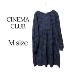 CINEMA CLUB 長袖 チュニック Mサイズ ネイビー チェック