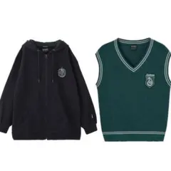 スリザリン ジップパーカー・ニットベスト セット