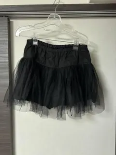 チュール フレアスカート パニエ ブラック