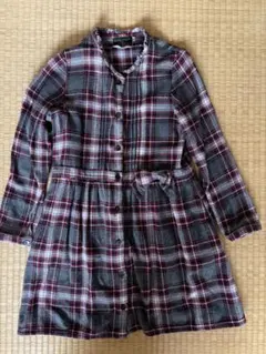BeBe チェック柄 長袖ワンピース 140
