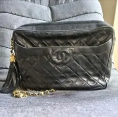 シャネル　CHANEL　マトラッセ　フリンジ付　チェーンショルダーバッグ