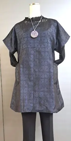 大島紬AラインチュニックM