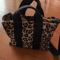 ヒョウ柄トートバッグ 小型 キャンバス