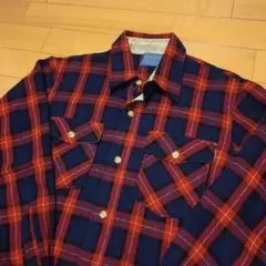 ​ペンドルトン PENDLETON ウールチェックシャツ赤紺表記XL 実寸S-M