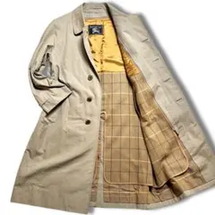 バーバリー ステンカラーコート ノバチェック 玉虫色 カーキ L相当 バーバリー ステンカラーコート 玉虫色 ノバチェック ロング丈