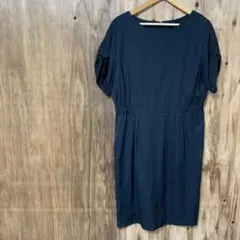 【 3026番】untitled ロングワンピース　レディL ブラック　春夏