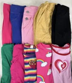 子供服まとめ売り カラフル オーバーオール 半袖 長ズボン