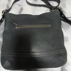COACHコーチショルダーバックレザーシボ革ブラック