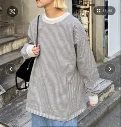 ユニセックスオーバーサイズスウェtee ロンT