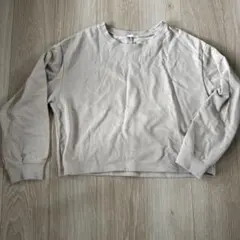 GU ベージュ クロップドスウェット　スエット　トップス　トレーナー