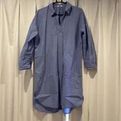 LEPSIM ネイビー シャツワンピース 七分袖