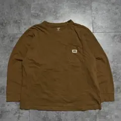Lee 長袖Tシャツ ロンT ブラウン ワンポイント ポケット ワーク