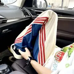 ジャージパンツ バイカラー ストライプ 2XL 韓国 ゆったり