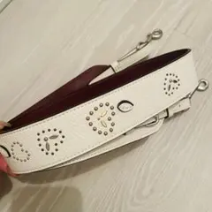 値下げcoach ホワイトレザーショルダーストラップF68010　ハートのサムネイル