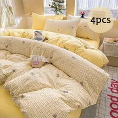 4点セット寝具カバーセット シングルベッド・ダブルベッド対応のサムネイル