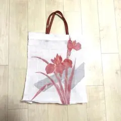 お値下げ　着物リメイク　帯リメイク　花柄エコバッグ