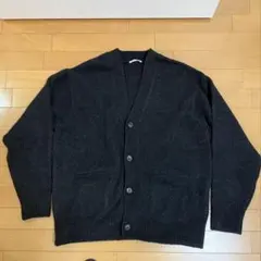 GU カーディガン L 黒 ニット シンプル 無地 Vネック 羽織り
