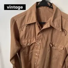 推定 70-80s ウエスタンシャツ 刺繍 タグ欠損