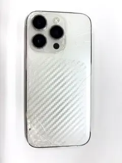 iPhone 14 Pro 256GB ホワイト 背面ひび割れあり　ケース付き