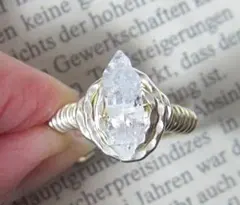 レア♪ハーキマー水晶リング☆指輪☆GOLDハンドメイドリング