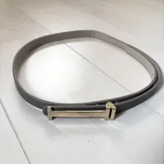 グレー 合成皮革 ベルト 8つ穴