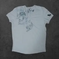 DIESEL Vネック スカル Tシャツ y2k 00s ギャル男 お兄系