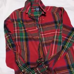 GAP チェック柄ネルシャツ 長袖メンズМ