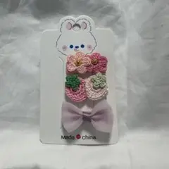 B8 キッズ用いちごとお花ヘアクリップ