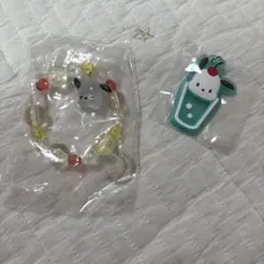 クリアクリームソーダめじるしラバーチャーム　 ブレスレット ポチャッコ