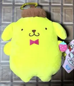 ポムポムプリン サンリオキャラクターズ いちごがま口ポーチ ぬいぐるみマスコット