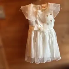 Goochie ホワイトドレス 100cm フラワー刺繍