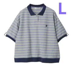 【美品】BEVERLY HILLS POLO CLUB ボーダー ポロシャツ Lのサムネイル