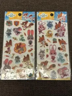 【正規品】ズートピア　ぷっくりシール　クリアシール　2枚セット　海外ライセンス品