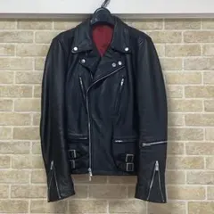 【美品】NO ID.　カウレザーライトニングWライダースJKT