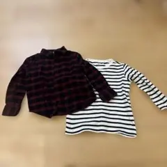 無印良品長袖チェックシャツ他110cm