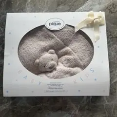 ジェラートピケ　ベビーブランケット　ブラウン　くま