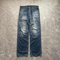 Levi's 503 ワイドデニムパンツ　レザーパッチ　鬼ヒゲ