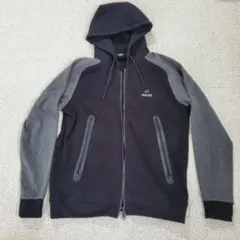 PNGピン 切替ジップパーカー　起毛素材　M　黒グレー