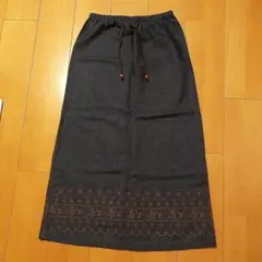 【最終価格‼️新品未使用】薄手涼しい　デニム地　ロングスカート