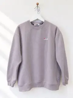 FILA クルーネック スウェット トレーナー くすみパープル フリー